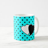 Mug Arrière - plan de pois turquoise (Devant droit)