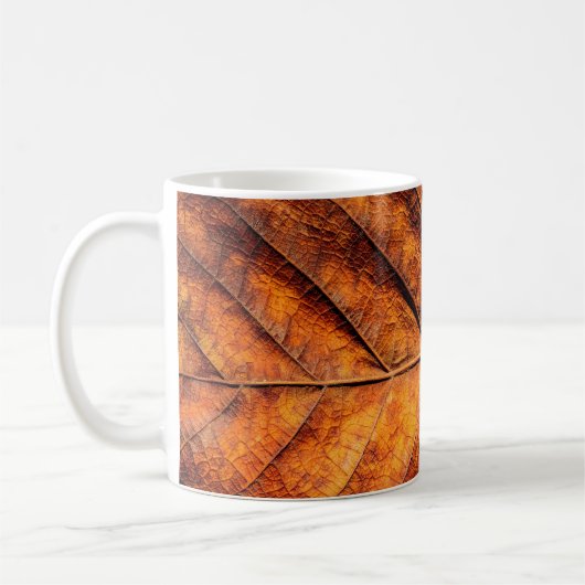 Mug Arrière - plan de texture feuille sèche (Gauche)