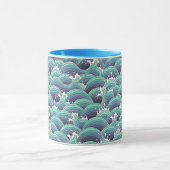 Mug Arrière - plan décoratif de vague de mer (Centre)