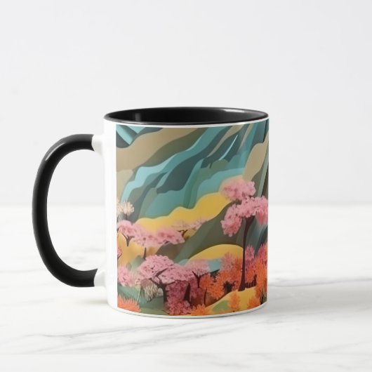 Mug Arrière - plan d'effet 3D paysage japonais (Gauche)