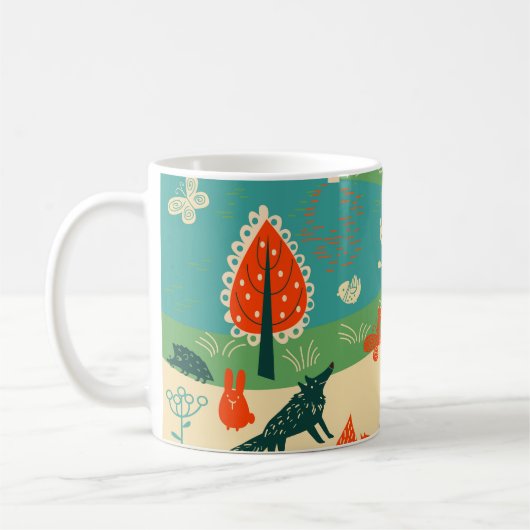 Mug Arrière - plan des animaux : Concept Vintage Abstr (Gauche)