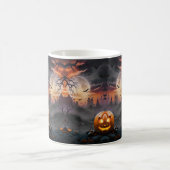Mug Arrière - plan d'Halloween en tons orange et gris (Centre)
