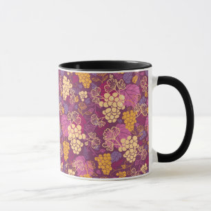 Mug Arrière - plan doux de motif de vignes