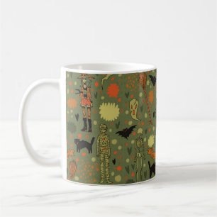 Mug Arrière - plan éffrayant d'Halloween. Avec chats,