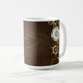 Mug Arrière - plan en bois avec cheval de mer mécaniqu (Devant droit)