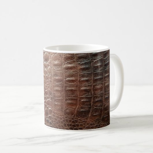 Mug Arrière-plan en cuir véritable texture, embo (Devant droit)