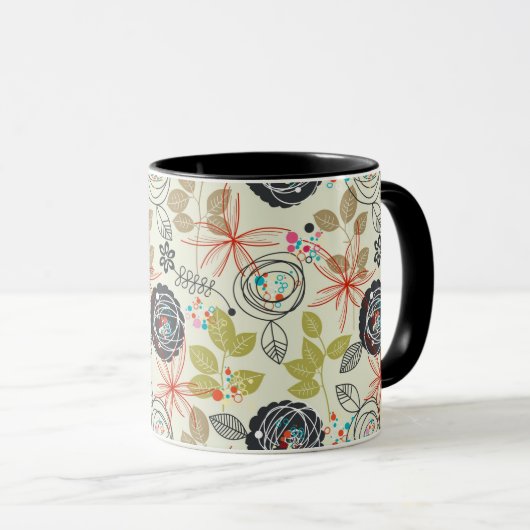 Mug Arrière - plan floral 2 (Devant droit)