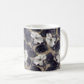 Mug Arrière - plan floral à fleurs blanches (Devant droit)