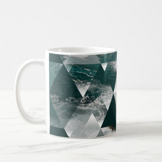 Mug arrière - plan géométrique maritime abstrait avec (Gauche)