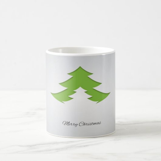 Mug Arrière - plan gris avec arbre de Noël (Centre)