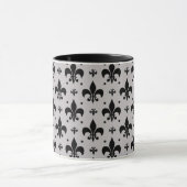 Mug Arrière - plan gris Fleur-de-lis Motif Design (Centre)