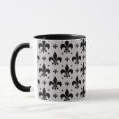 Mug Arrière - plan gris Fleur-de-lis Motif Design (Gauche)