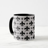 Mug Arrière - plan gris Fleur-de-lis Motif Design (Devant gauche)
