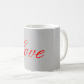 Mug Arrière - plan gris tendance Red Love Mariage (Devant droit)