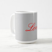 Mug Arrière - plan gris tendance Red Love Mariage (Devant gauche)