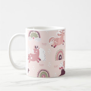 Mug Arrière - plan magique avec de petites licornes et