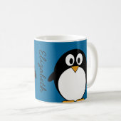 Mug arrière - plan mignon de bleu de pingouin de bande (Devant droit)