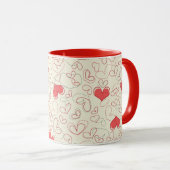 Mug Arrière - plan mignon de coeurs (Devant droit)