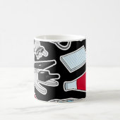 Mug Arrière - plan mignon de noir de motif de (Centre)
