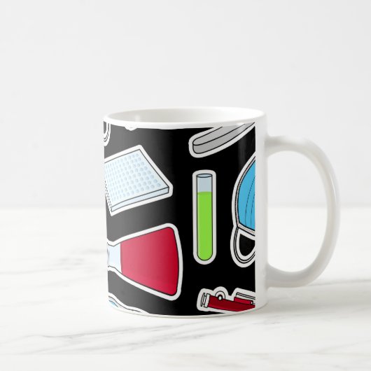 Mug Arrière - plan mignon de noir de motif de (Droite)