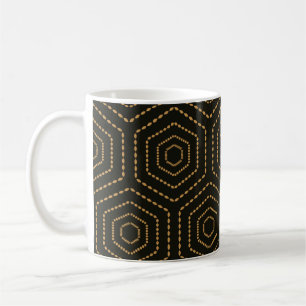 Mug Arrière - plan motif doré sans couture de style ja