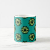 Mug Arrière - plan motif sans couture à feuilles verte (Centre)