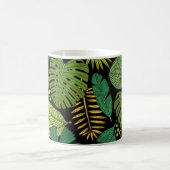Mug Arrière - plan noir Feuille tropical (Centre)