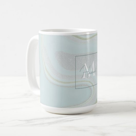Mug Arrière - plan Parties scintillant moderne en marb (Devant gauche)