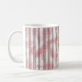 Mug arrière - plan rayé rose et blanc (Gauche)