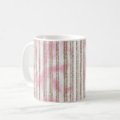 Mug arrière - plan rayé rose et blanc (Devant gauche)