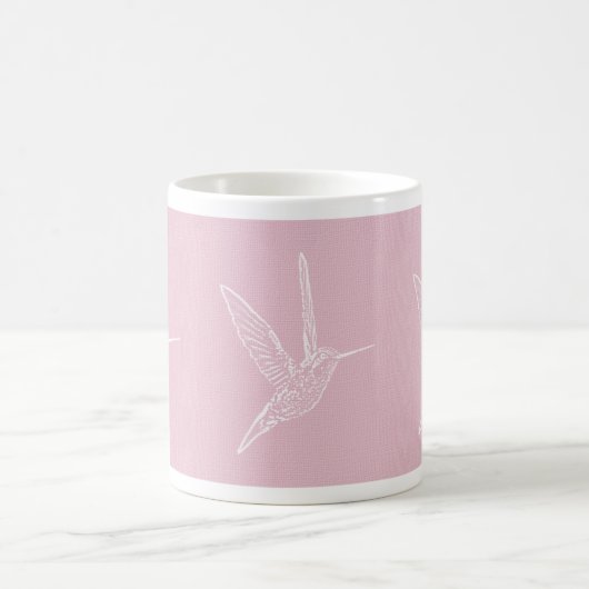 Mug Arrière - plan rose colibri blanc (Centre)