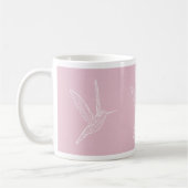 Mug Arrière - plan rose colibri blanc (Gauche)