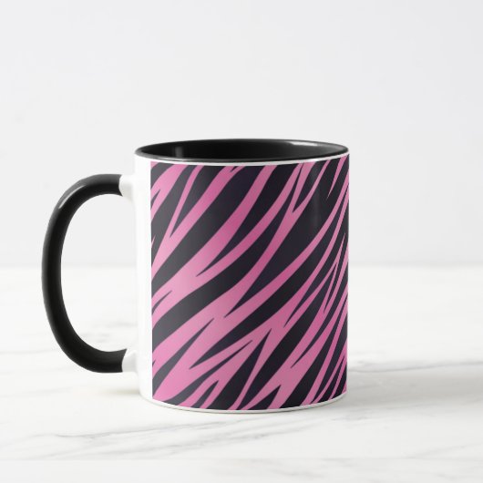 Mug Arrière - plan rose de rayure de zèbre (Gauche)
