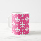 Mug Arrière - plan rose Fleur-de-lis Motif design (Devant gauche)