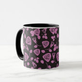 Mug Arrière - plan rose floral (Devant gauche)