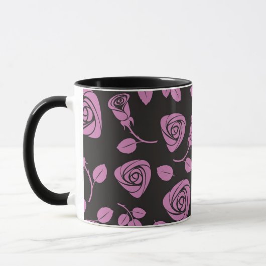 Mug Arrière - plan rose floral (Gauche)