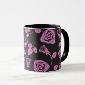 Mug Arrière - plan rose floral (Devant droit)