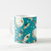 Mug Arrière - plan sans couture avec astronautes de do (Devant gauche)