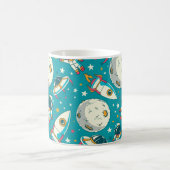 Mug Arrière - plan sans couture avec astronautes de do (Centre)