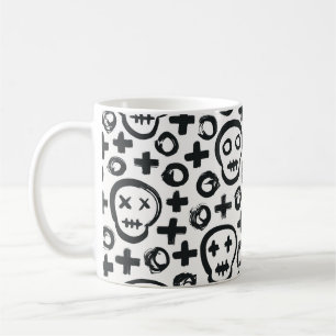 Mug Arrière - plan sans couture du crâne. Décoration d
