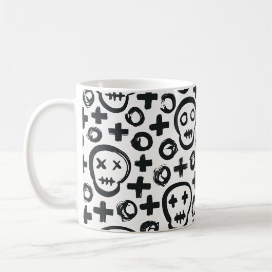 Mug Arrière - plan sans couture du crâne. Décoration d (Gauche)