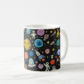 Mug Arrière - plan spatial. Planètes du système solair (Devant droit)
