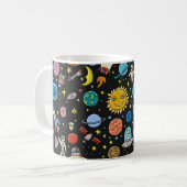 Mug Arrière - plan spatial. Planètes du système solair (Devant gauche)