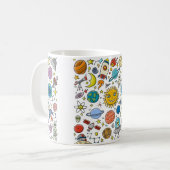 Mug Arrière - plan spatial. Planètes du système solair (Devant gauche)