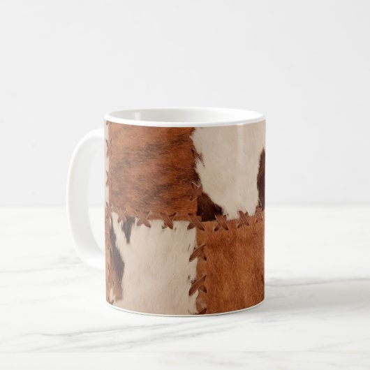 Mug Arrière - plan texturé en cuir gros plan. (Devant gauche)