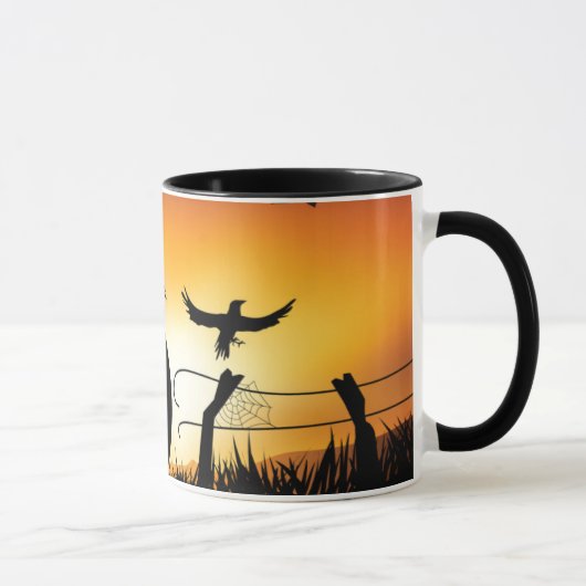 Mug Arrière - plan thématique d'Halloween effrayant (Droite)