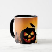 Mug Arrière - plan thématique d'Halloween effrayant (Devant gauche)