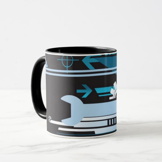 Mug Arrière - plan tramé technique 3 (Devant gauche)