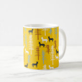 Mug Arrière - plan tribal avec des chevaux et des arbr (Devant droit)