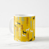 Mug Arrière - plan tribal avec des chevaux et des arbr (Devant gauche)